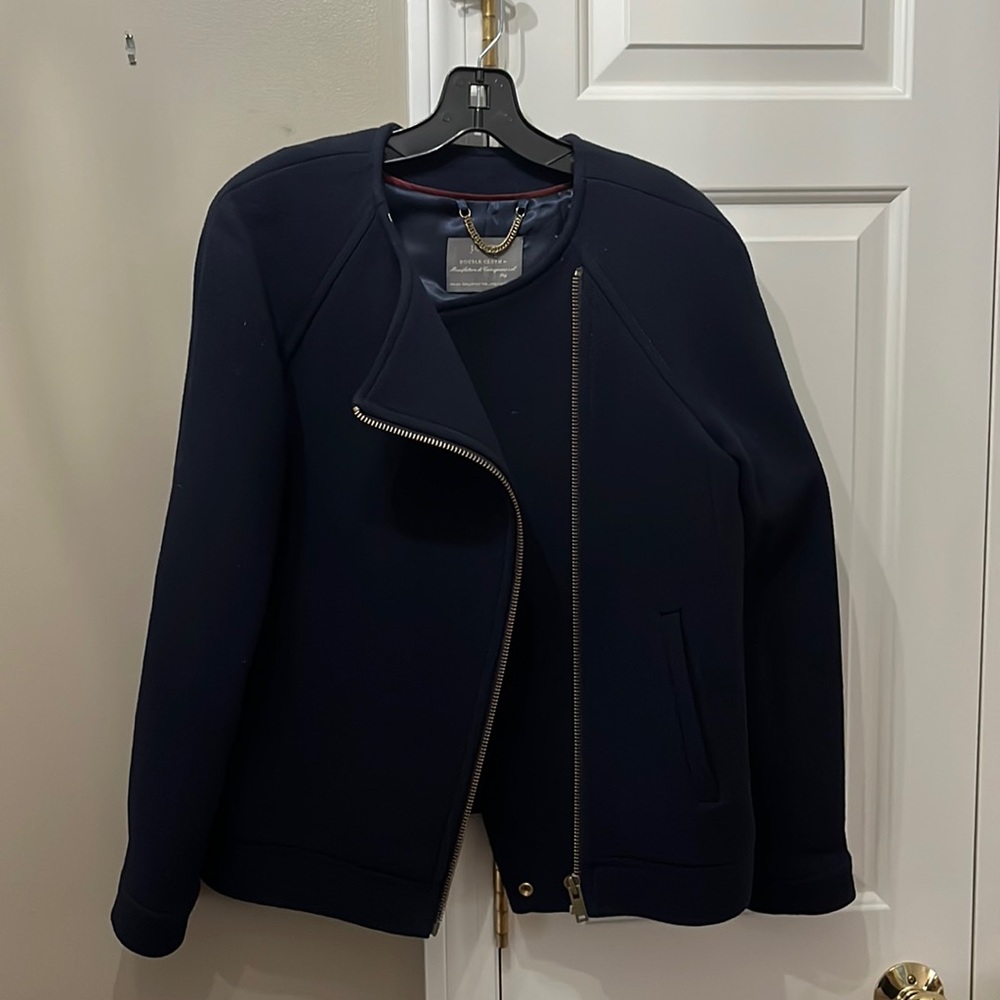 Wool double cloth bomber jacket .
